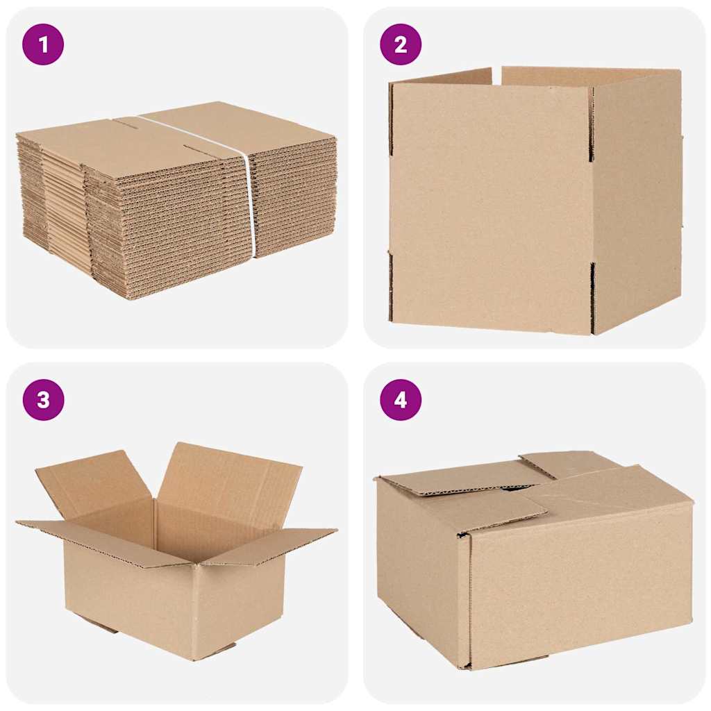 Faltbox mit Speicher 50 pcs Natur 15 x 15 x 8 cm Karton