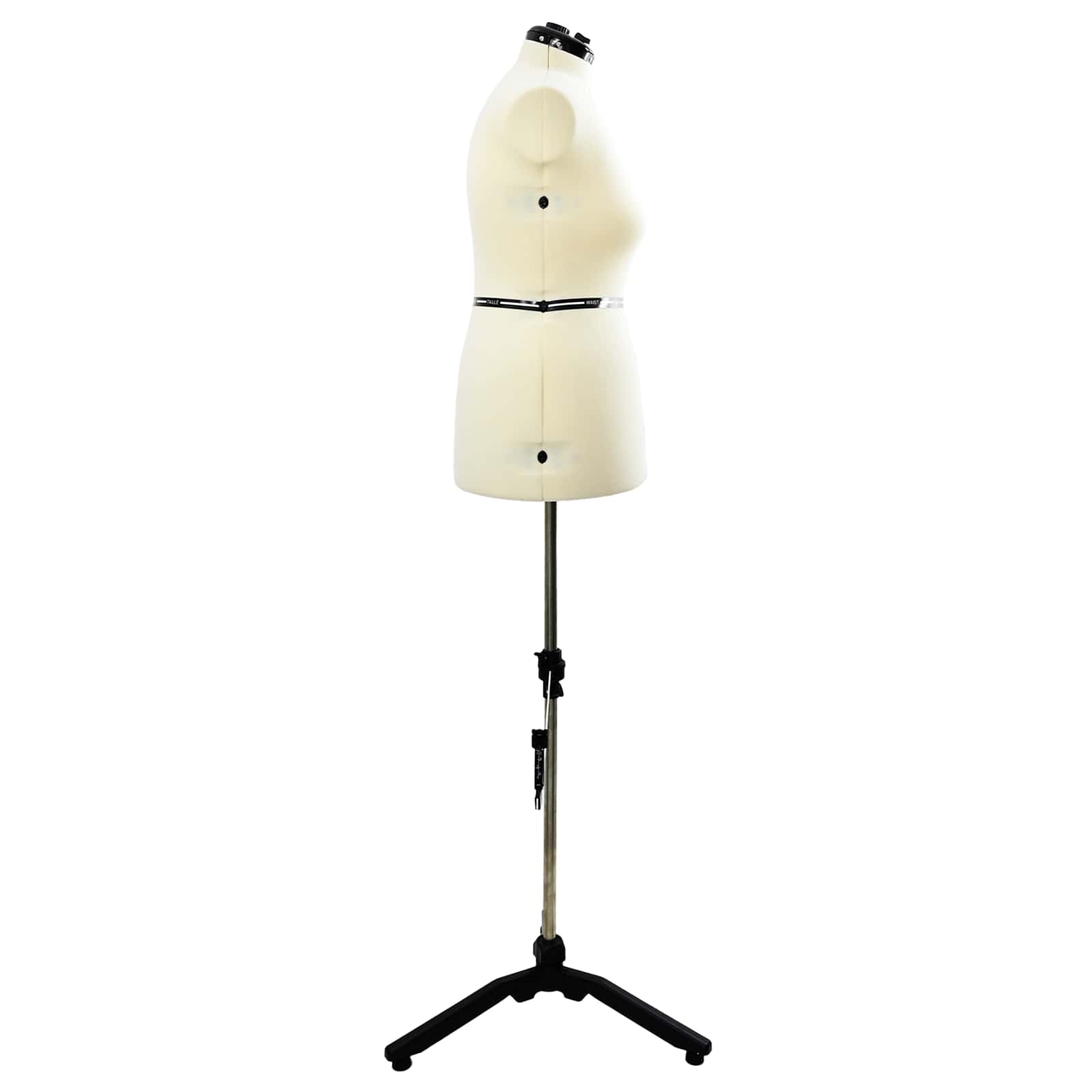 Verstellbare Kleiderform für Damen Creme S Samt