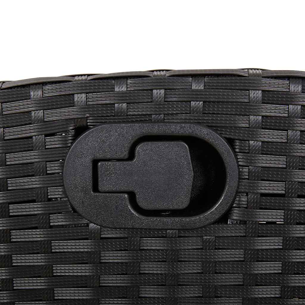 Gartenbank Verstellbar mit Kissen Braun Poly Rattan