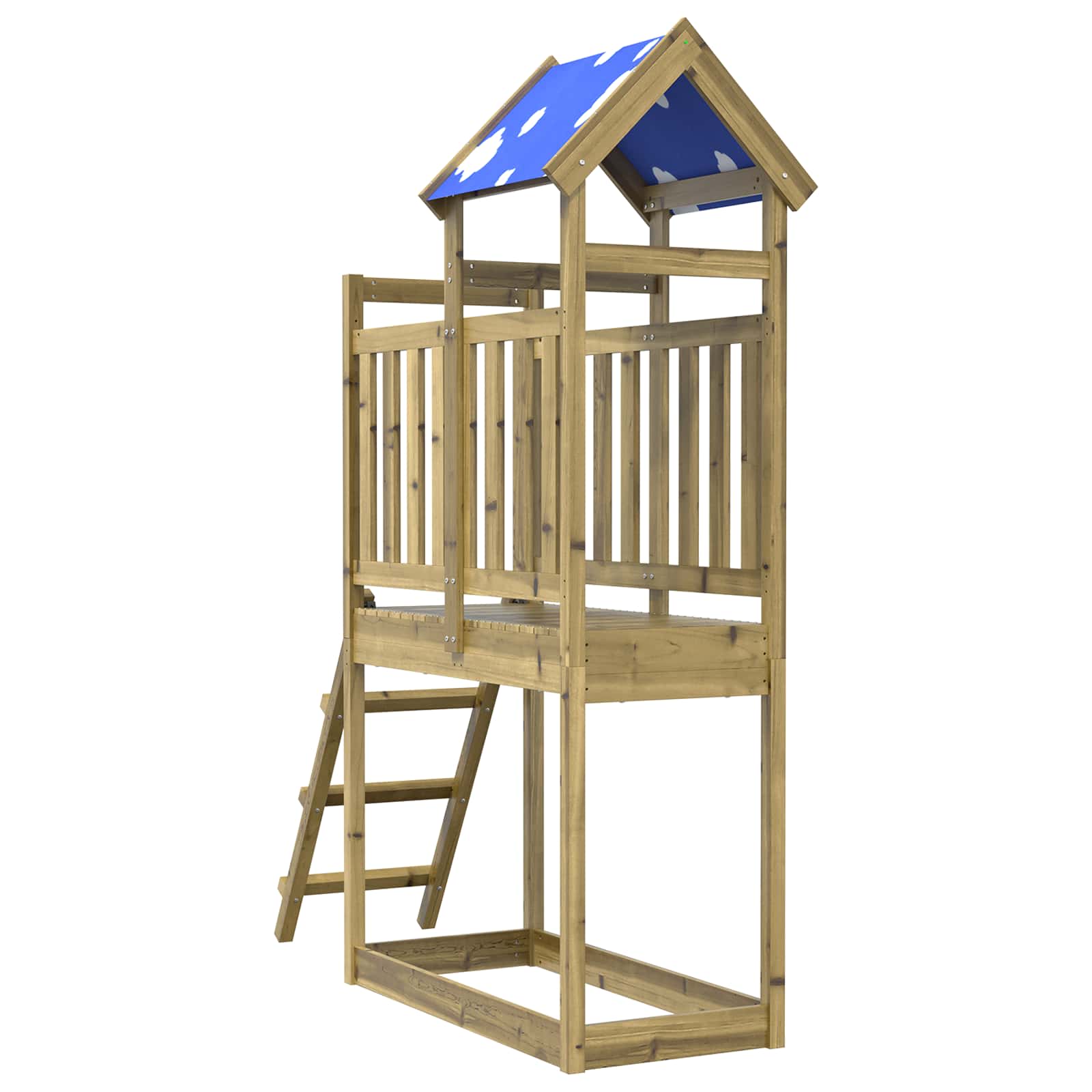 Spielturm Braun 52,5 x 110,5 x 215 cm Massives Kiefernholz