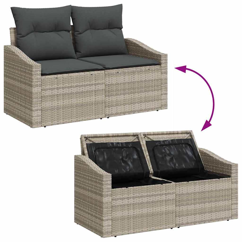 Garten Essgruppe mit Kissen 6 pcs Schwarz und Creme