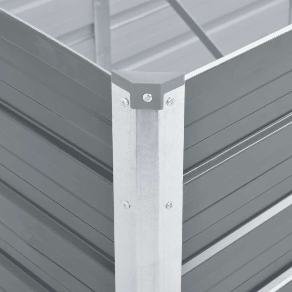 Hochbeet 160 x 80 x 77 cm Verzinkter Stahl Grau
