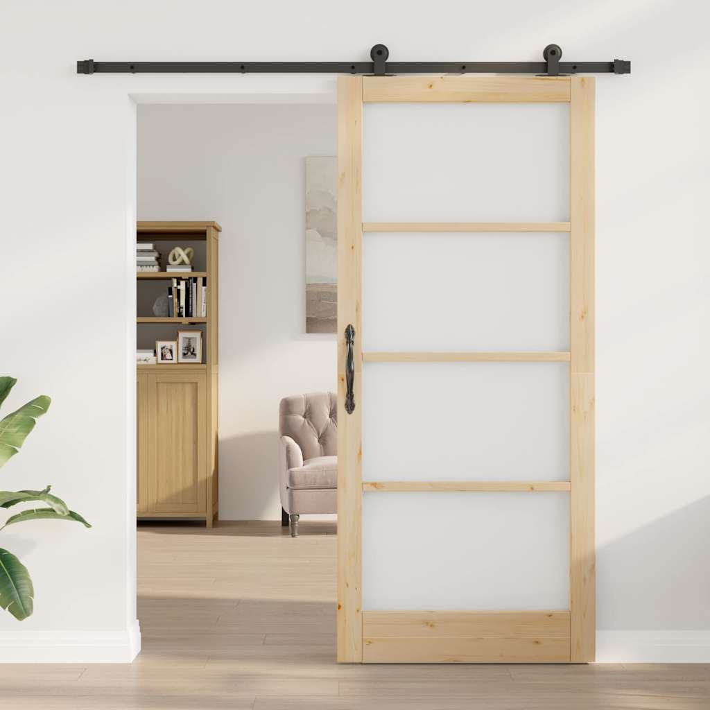Schiebetür ORKDAL Natürlich und Schwarz 61 x 198,5 cm