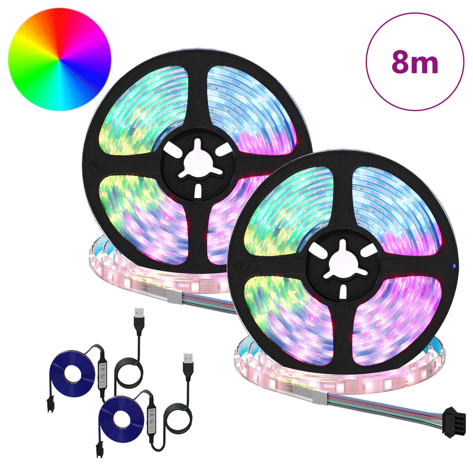 LED Streifen 2 pcs Schwarz und Transparent 3000 mm