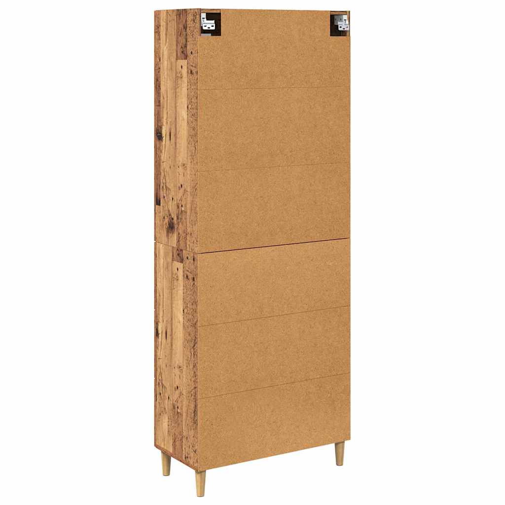 Highboard Altholz 69,5 x 34 x 180 cm Holzwerkstoff