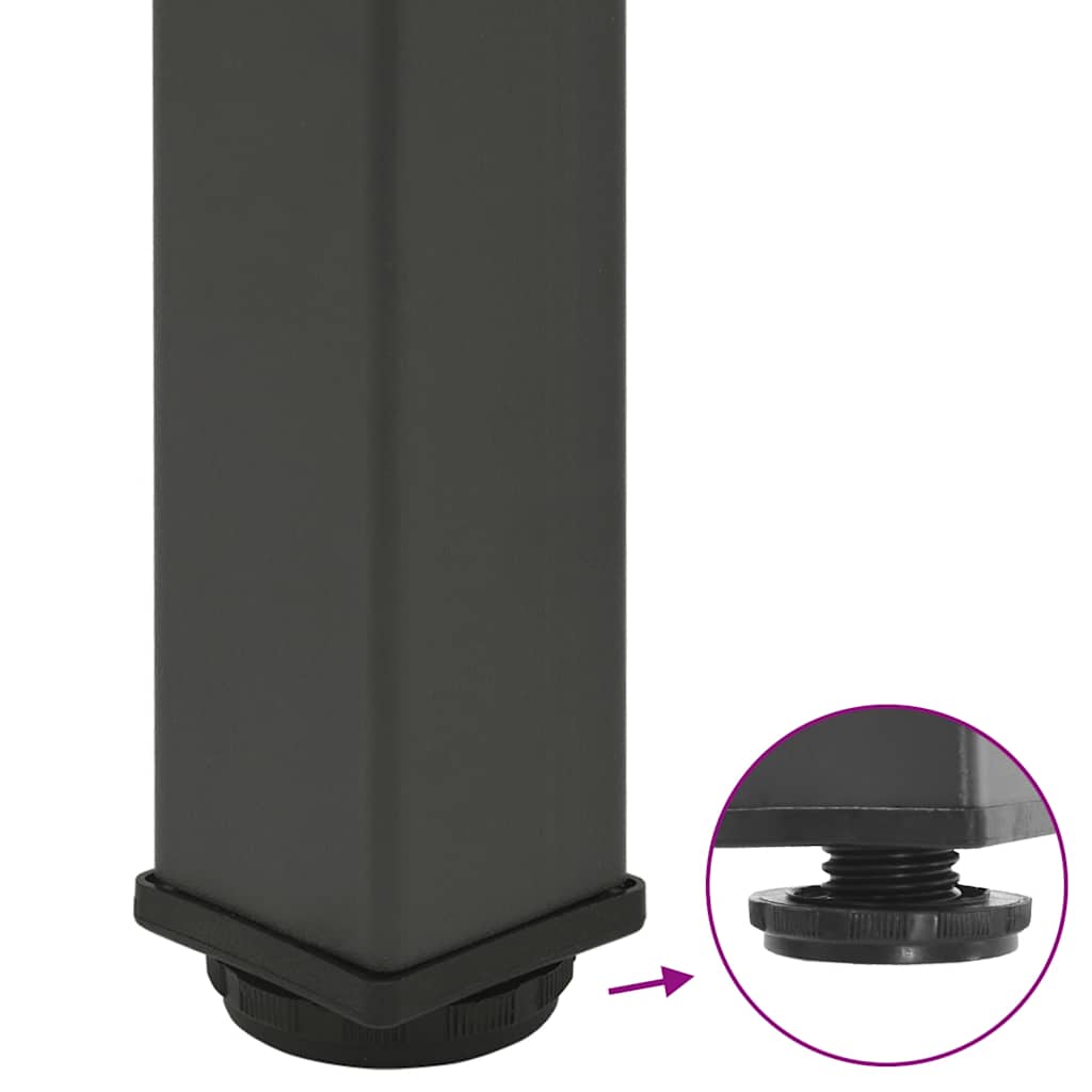 Bartischbeine 4 Stk. Schwarz 100-102 cm Stahl