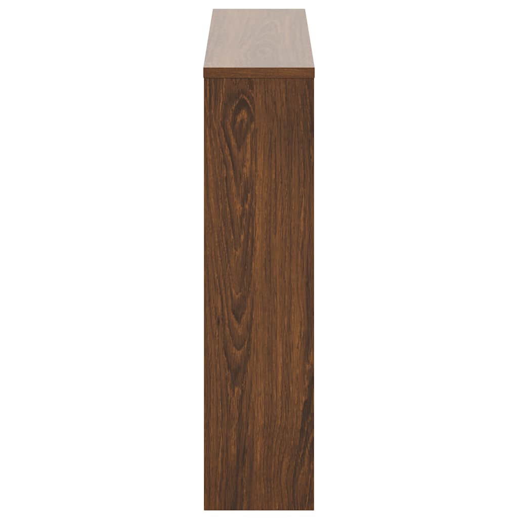 Schuhschrank mit 2 Fächern Spiegel Eiche-Optik 63x17x67 cm