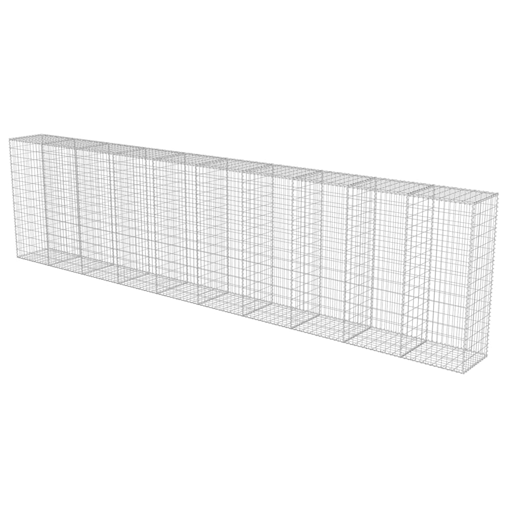 Gabionenwand mit Abdeckung Verzinkter Stahl 20×20×100 cm