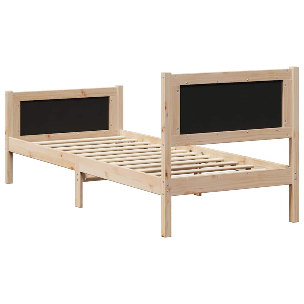 Bettgestell Braun und hellgrau 200 x 200 cm Massivholz Kiefer