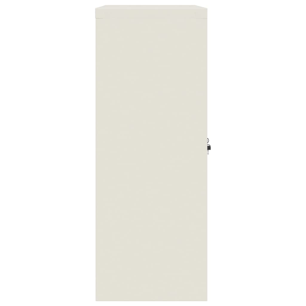 Aktenschrank mit 2 Türen Grau 90 cm Stahl