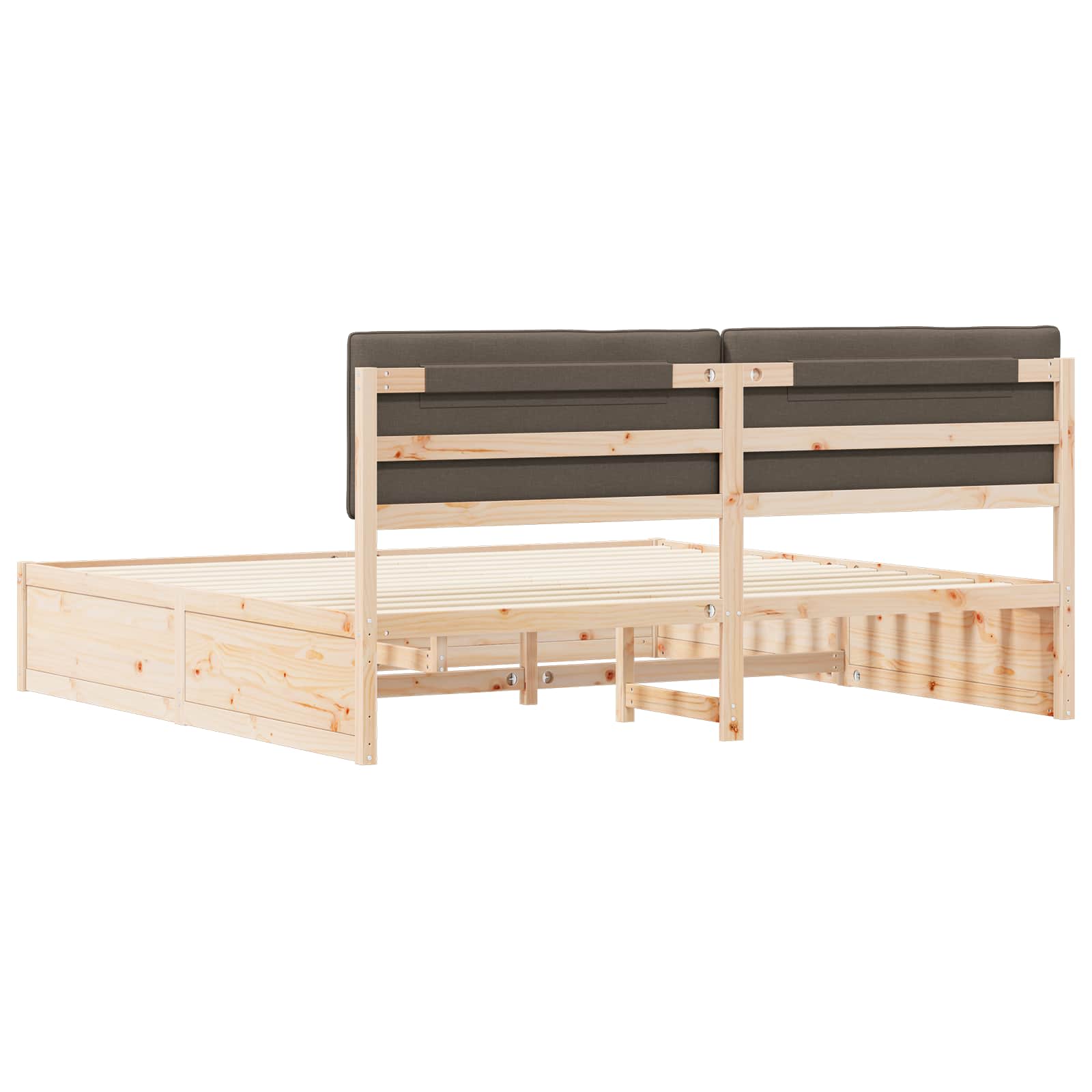 Bettgestell mit gepolstertem Kopfteil Hellgrau 200 x 200 cm