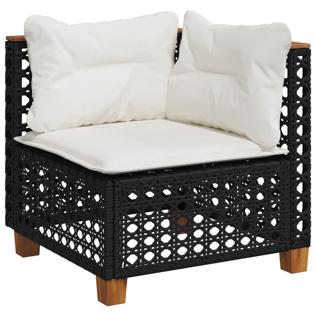 10-tlg. Garten-Sofagarnitur mit Kissen Beige Poly Rattan