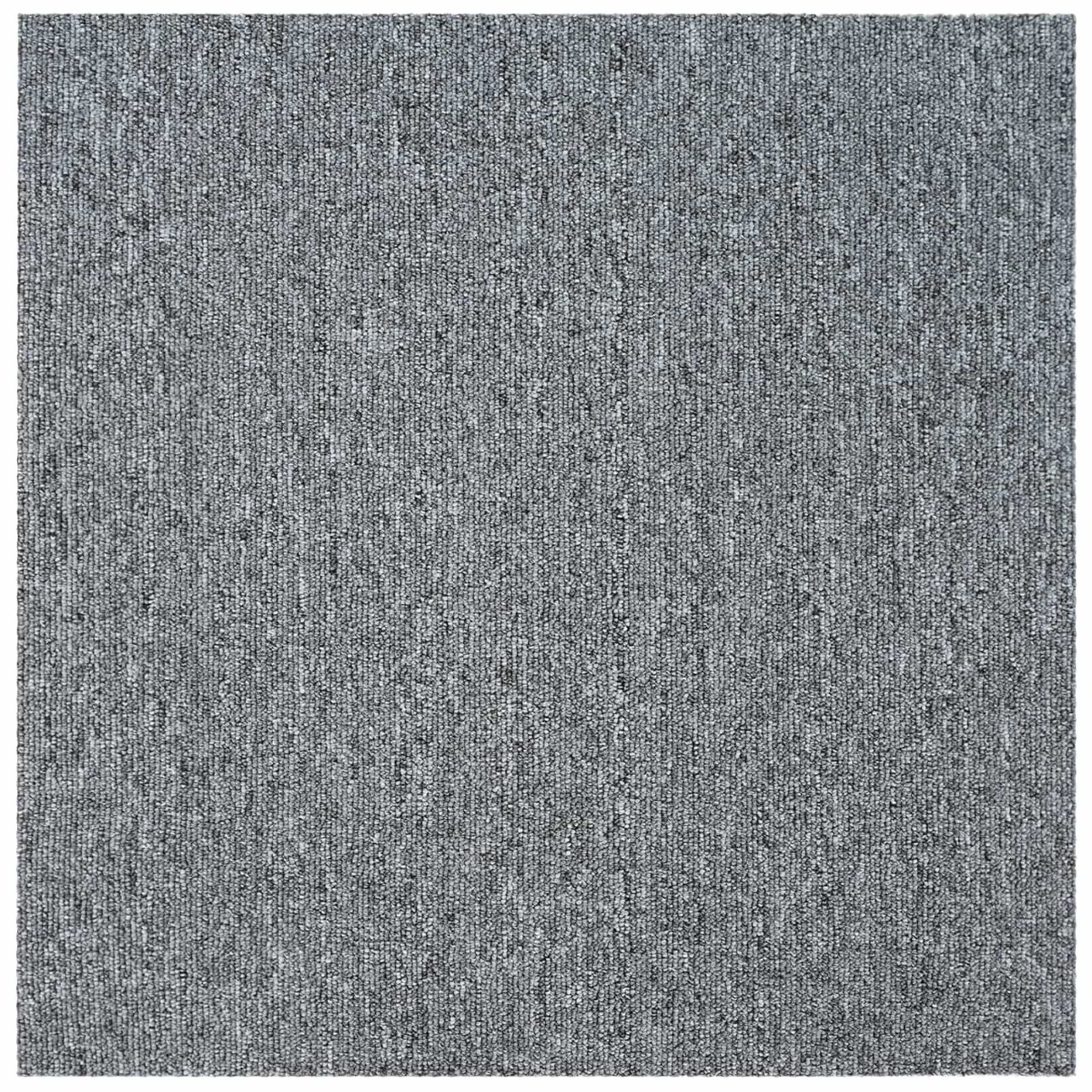 Teppichfliese Hellgrau mit Streifen 50 x 50 cm 4 pcs