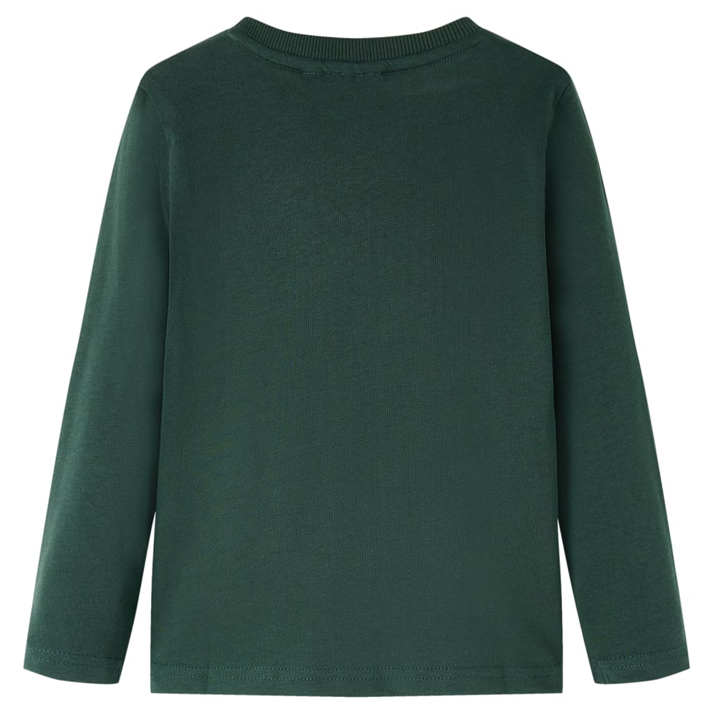 Kinder-Langarmshirt Dunkelgrün 92