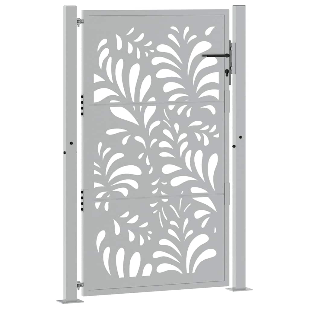 Gartentor Schwarz 100x100 cm Stahl Lichtdesign