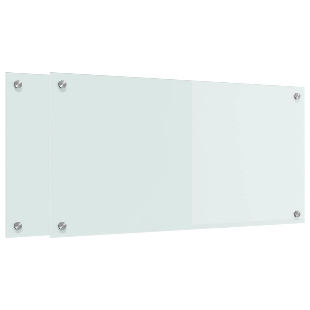 Küchenrückwand 2 pcs Weiß 70 x 40 cm Gehärtetes Glas