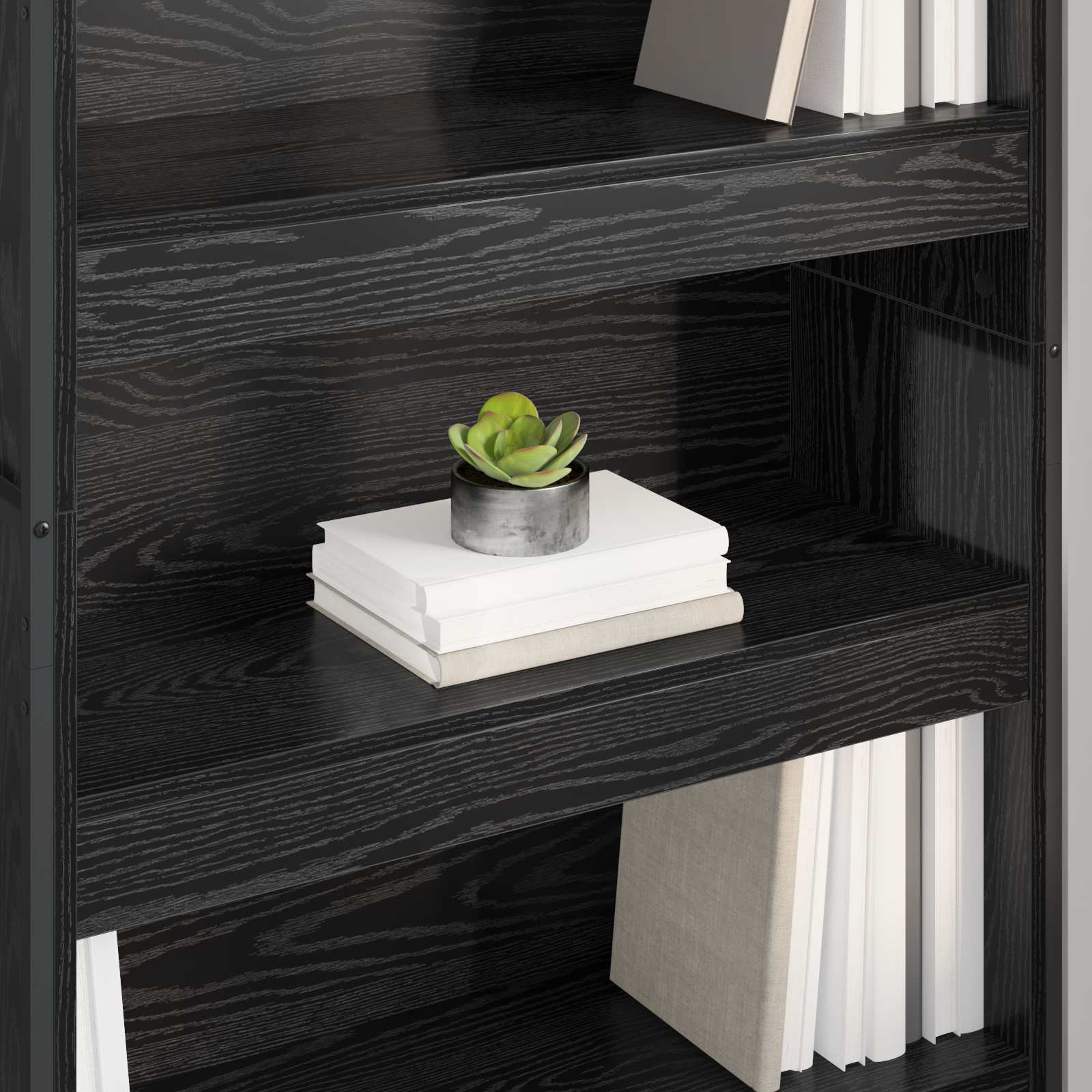 Bücherregal 2 pcs Schwarz Eichen-Optik 60 x 30 x 189,5 cm