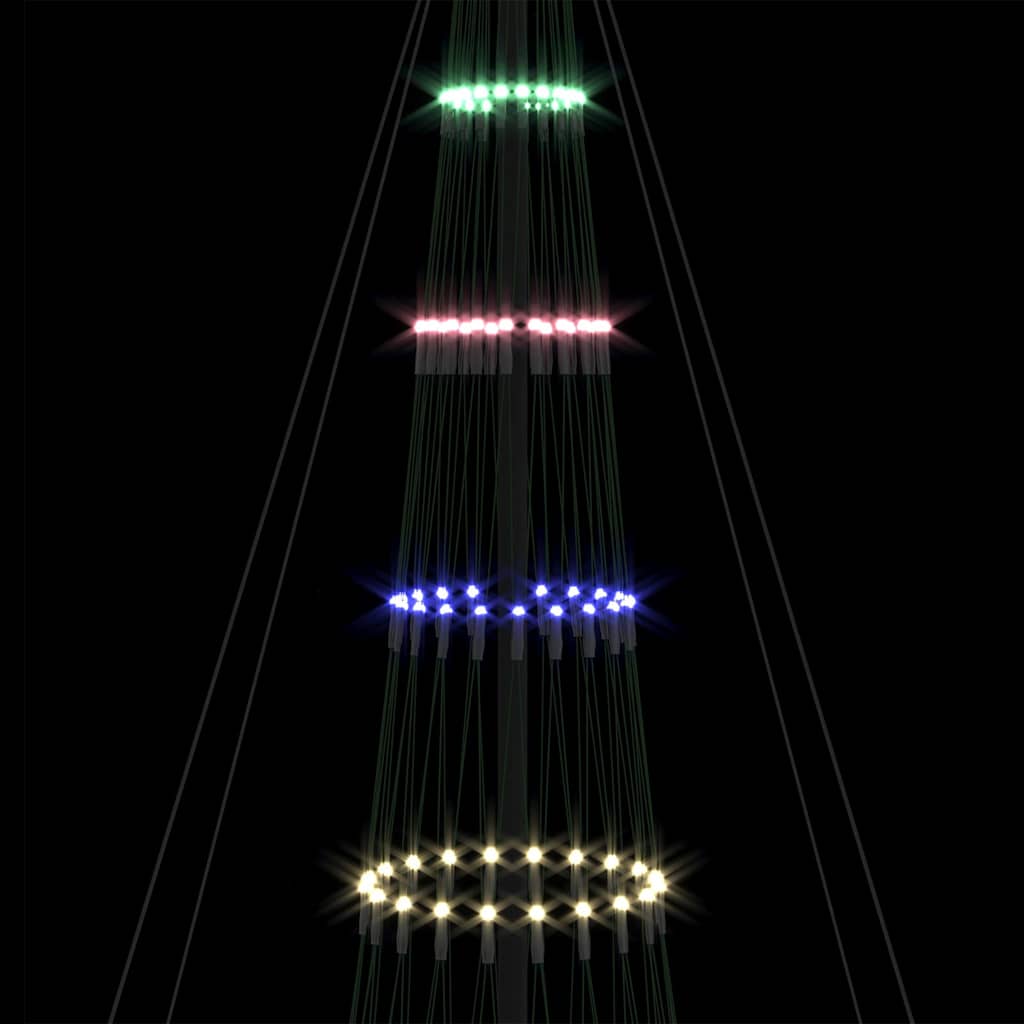 LED-Weihnachtsbaum mit 230 LEDs Mehrfarbig 184,5 cm Metall