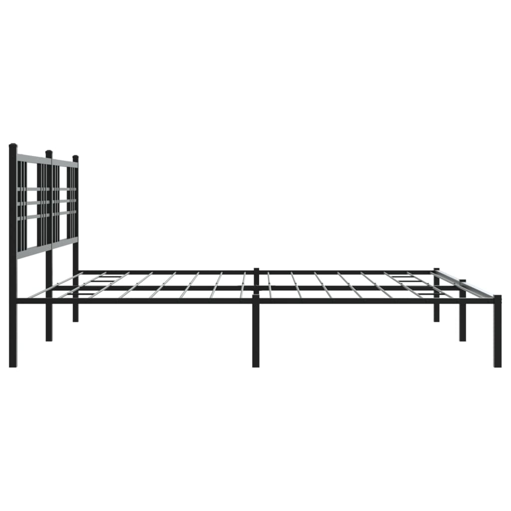Bettgestell mit Kopf- und Fußteil Metall Schwarz 90x200 cm