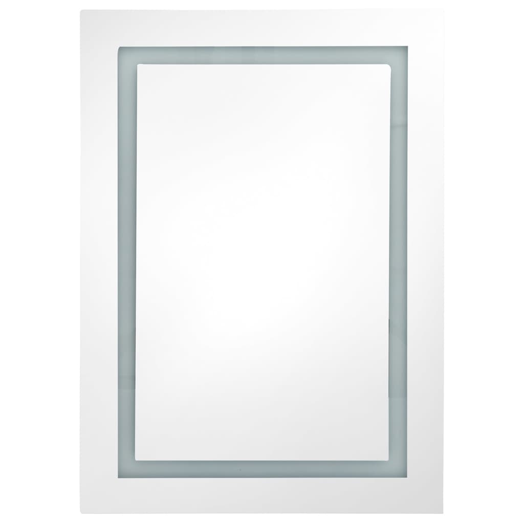 LED-Spiegelschrank fürs Bad Glänzend Weiß 50x13x70 cm