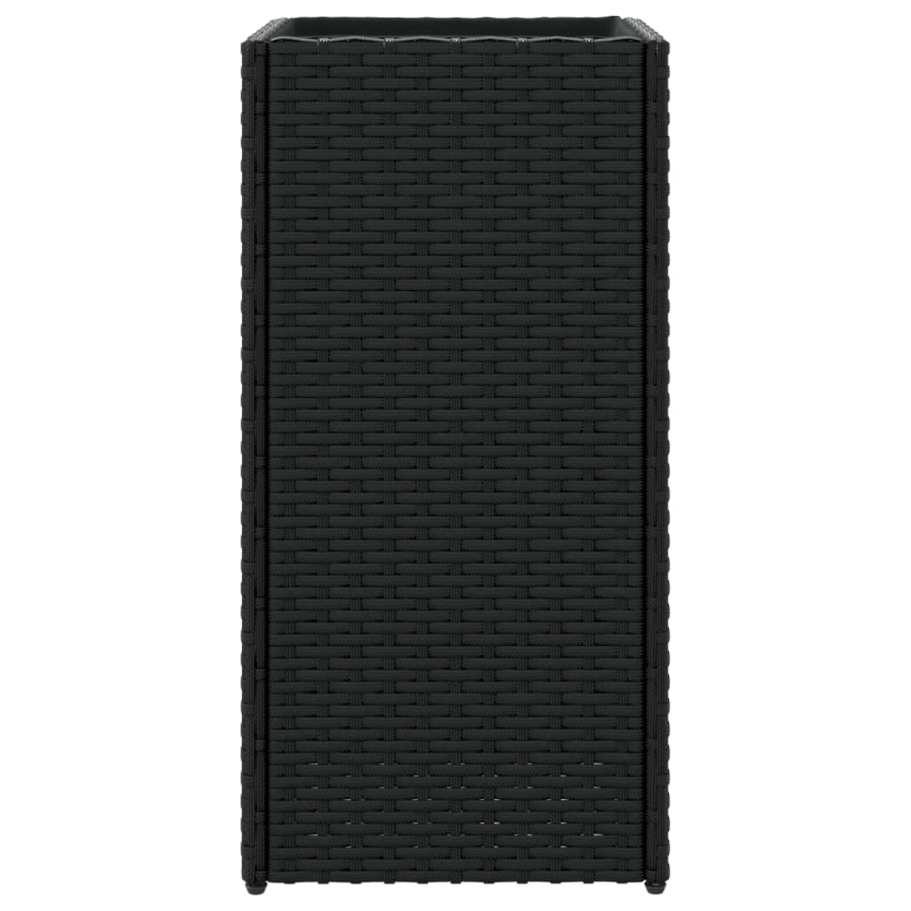 Pflanzkübel 2 Stk. Schwarz 40x40x80 cm Poly Rattan