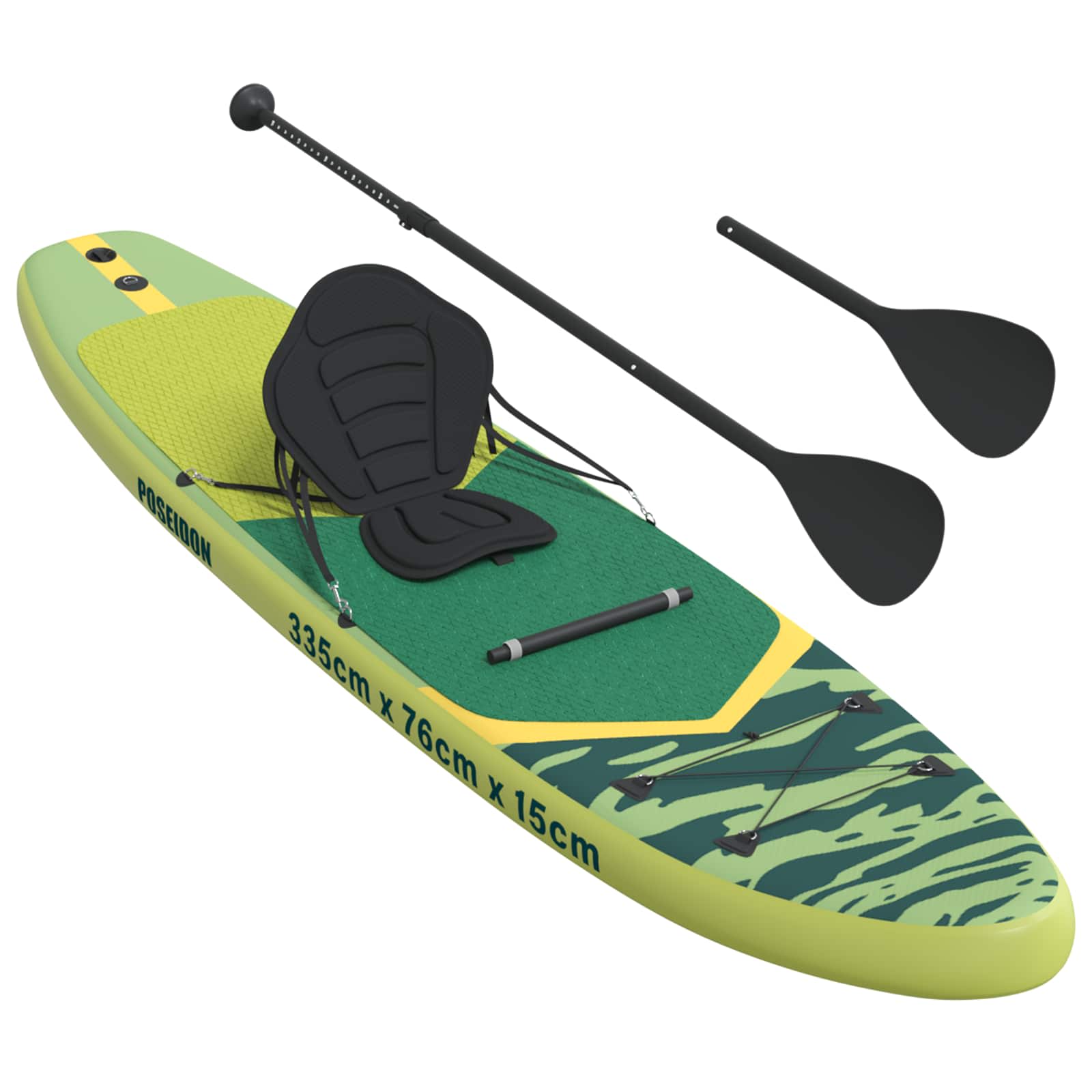 SUP Board mit Sitz 2-in-1 POSEIDON 305 x 76 x 15 cm Grün für