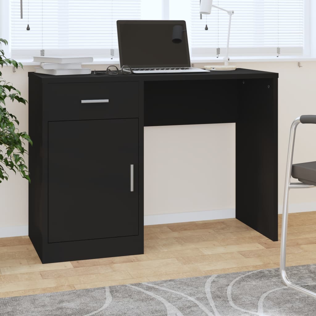 Schreibtisch mit Schublade und Schrank Eiche 100x40x73 cm