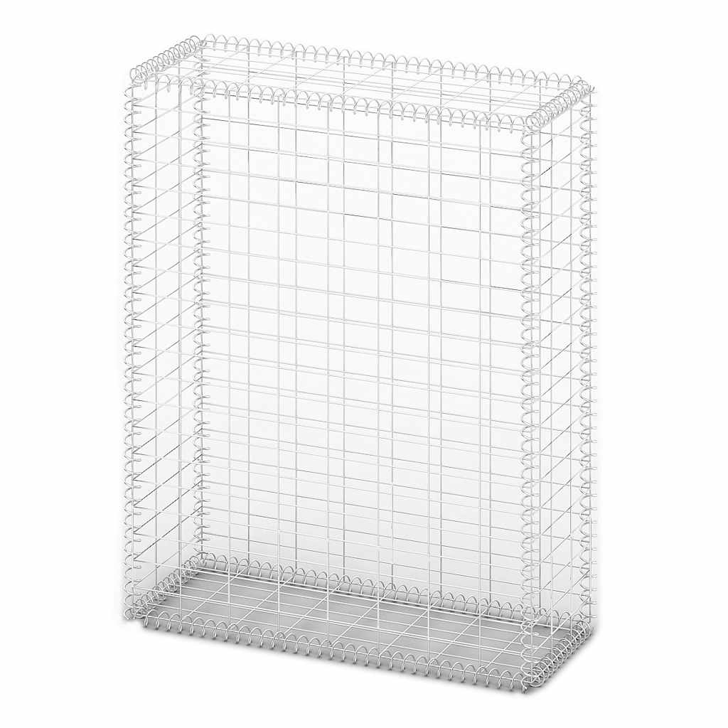 Steinkorb Gabione mit Deckeln Verzinkter Draht 100×30×30 cm