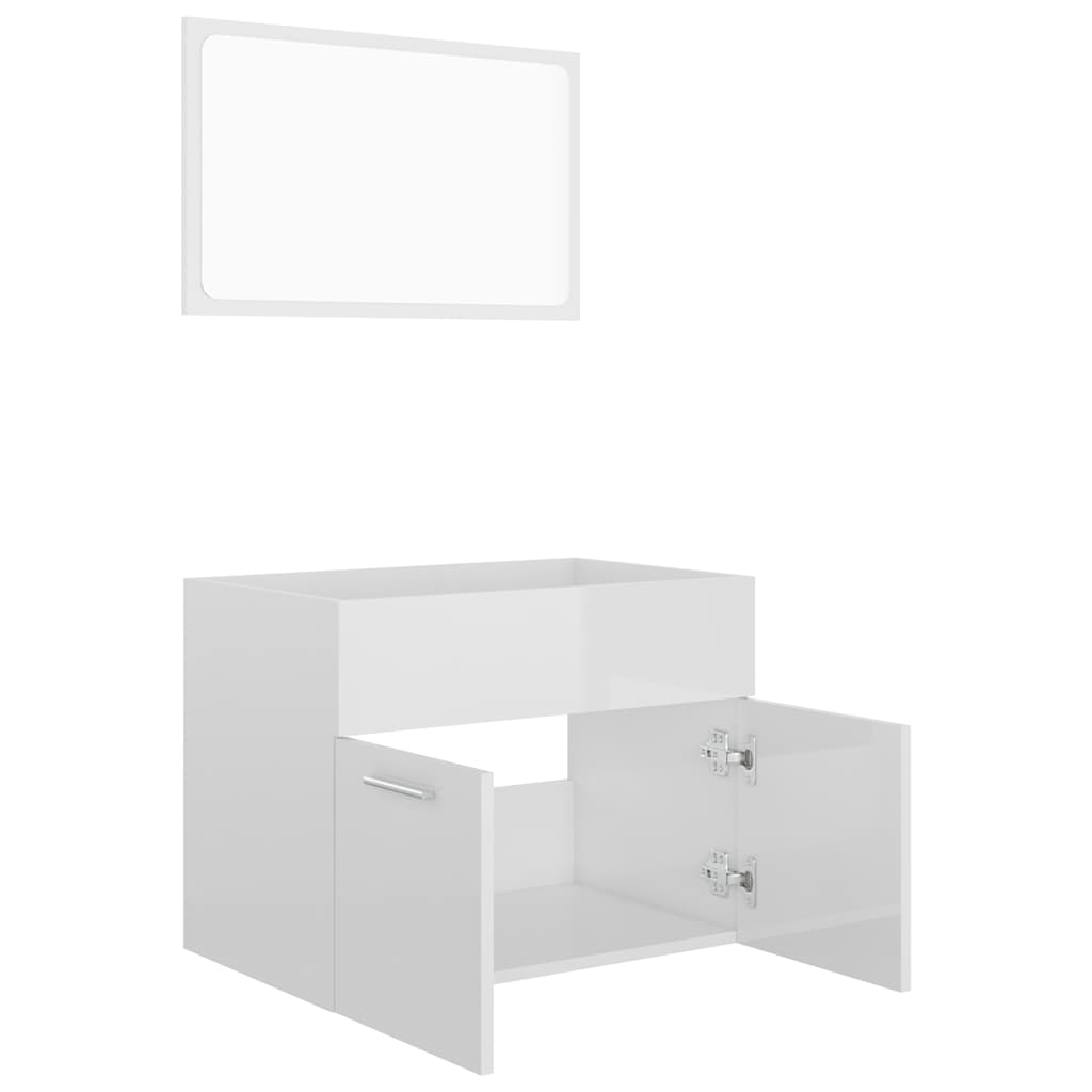 2-tlg. Badmöbel-Set Weiß Holzwerkstoff