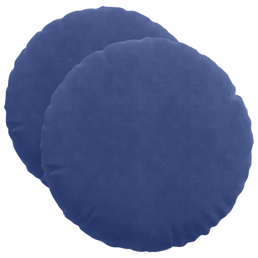 Sitzkissen 2 pcs Blau Ø30 x 13 cm Samt