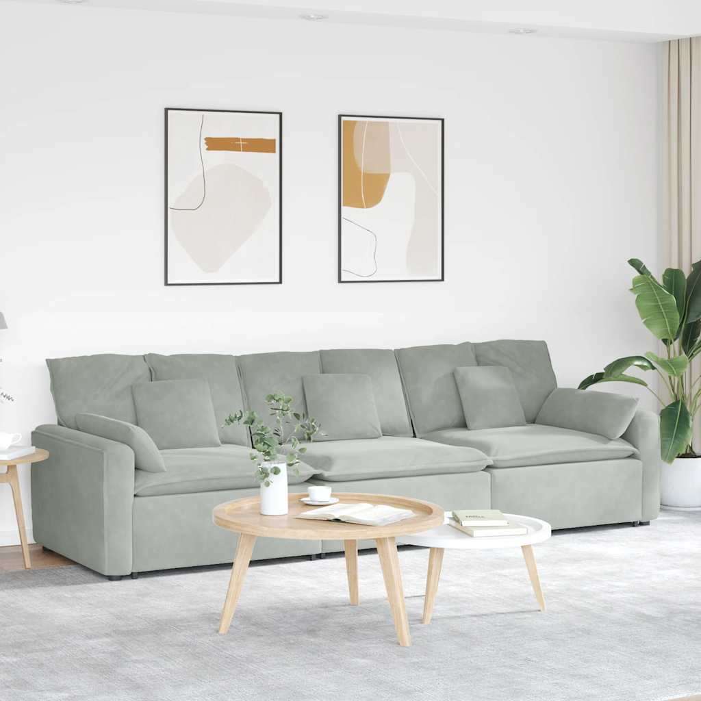 Modulares Sofa mit Kissen Blau