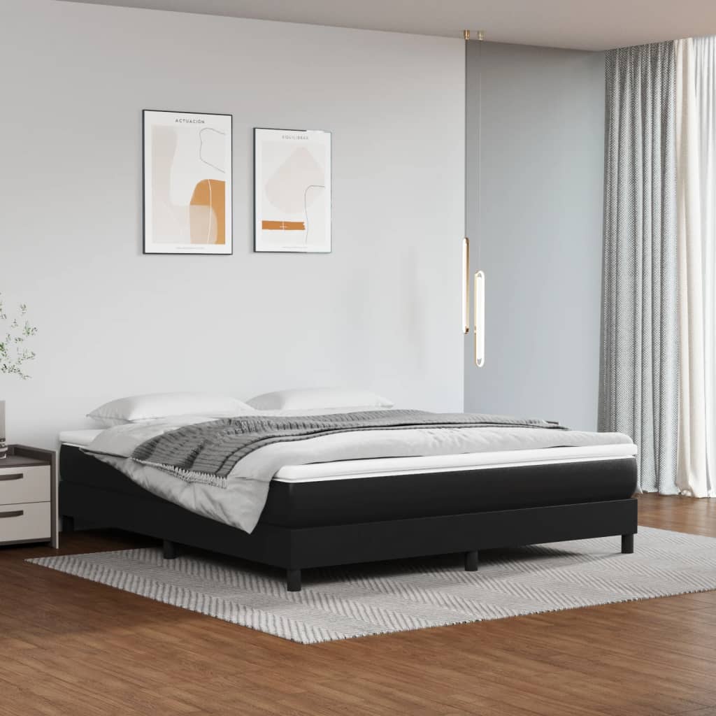 Taschenfederkernmatratze Mittel Schwarz 80x200x20 cm Kunstleder
