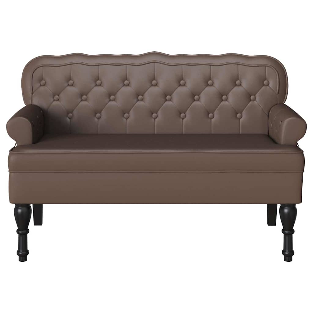Chesterfield Bank Braun 119,5 x 64,5 x 75 cm Kunstleder