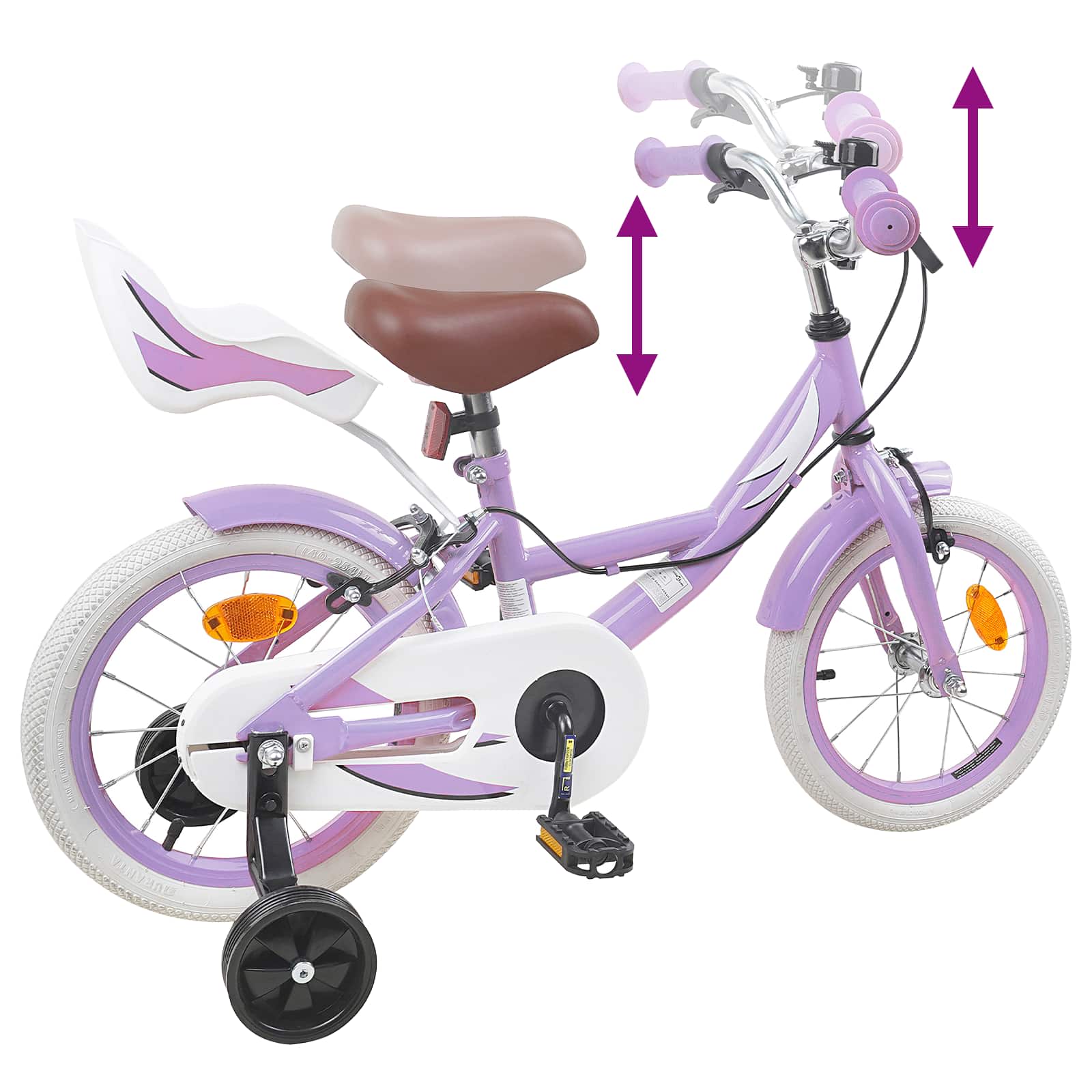 Kinderfahrrad 12 Zoll für 2-4 Jahre alt Hellrosa