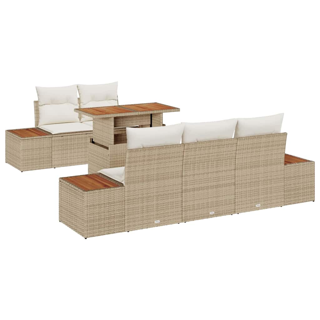 Garten Essgruppe mit Kissen 6 pcs Schwarz und Beige