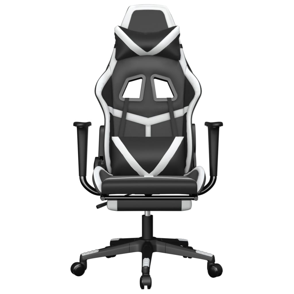 Gaming-Stuhl mit Massagefunktion Schwarz und Grün Kunstleder