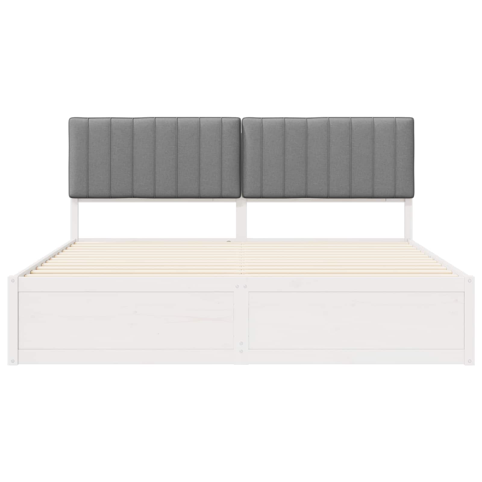 Bettgestell mit gepolstertem Kopfteil Hellgrau 200 x 200 cm