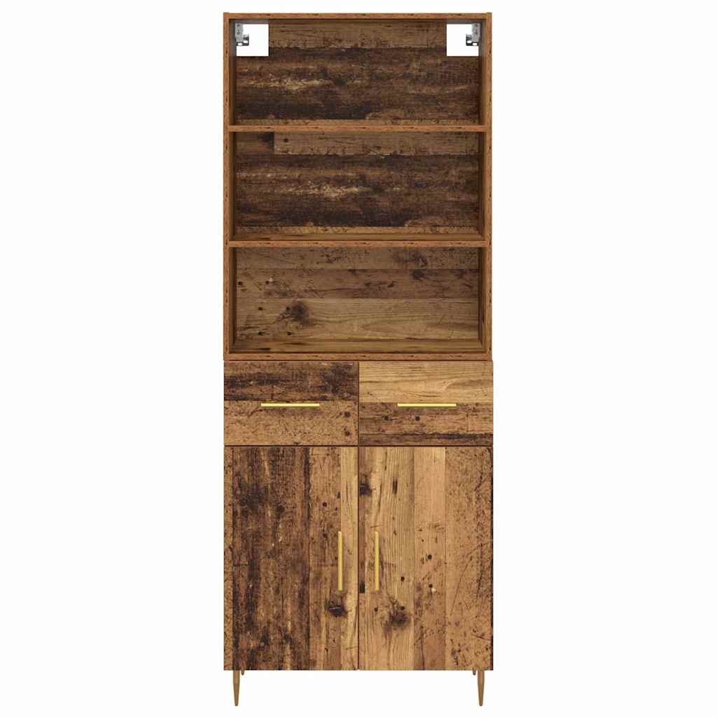 Highboard Hochglanz-Weiß 69,5x34x180 cm Holzwerkstoff