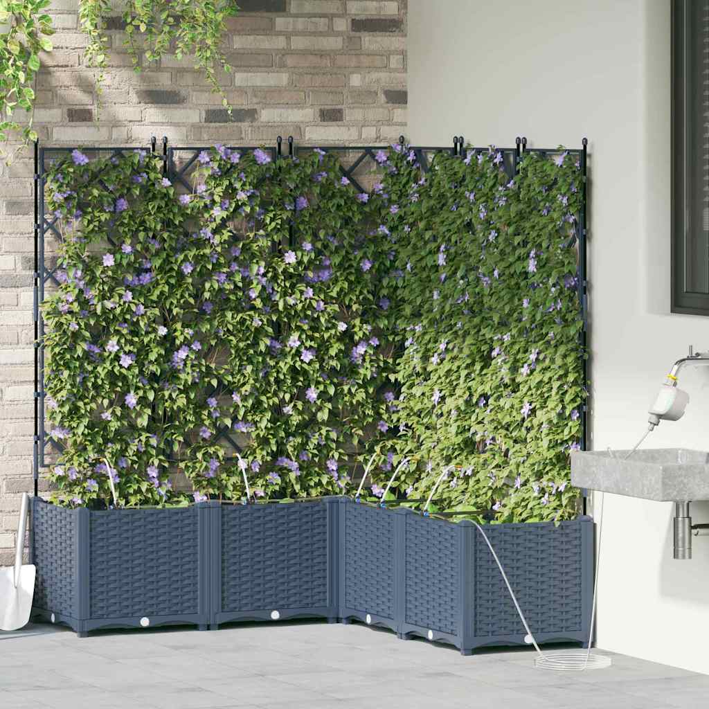 Garten-Pflanzgefäß 4 Stk. Braun 160 x 40 x 22 cm PP