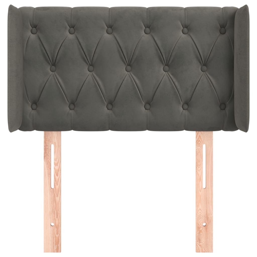 Kopfteil mit Ohren Dunkelblau 93x16x78/88 cm Samt
