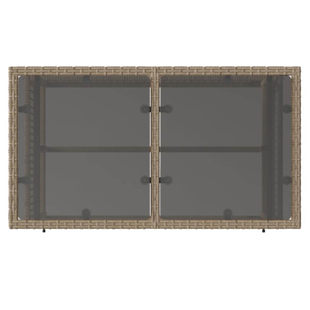4-tlg. Garten-Sofagarnitur mit Kissen Schwarz Poly Rattan Glas