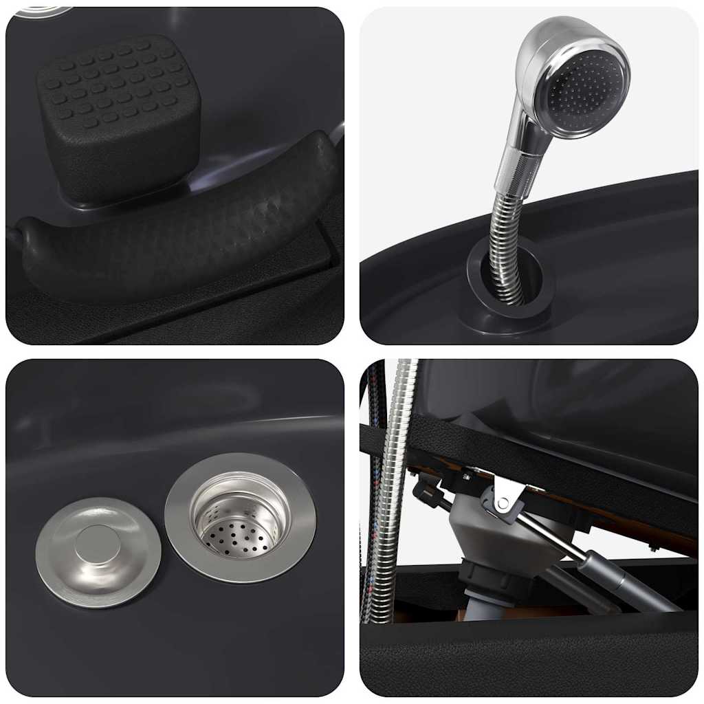 Shampoo Stuhl Schwarz 136 x 60 x 92 cm PVC