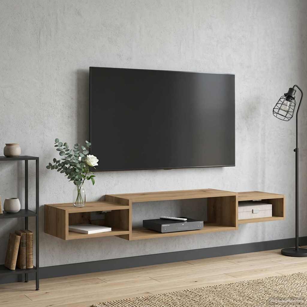 Wandmontierter TV-Schrank Wandhalterung Weiß 140 x 28 x 21 cm