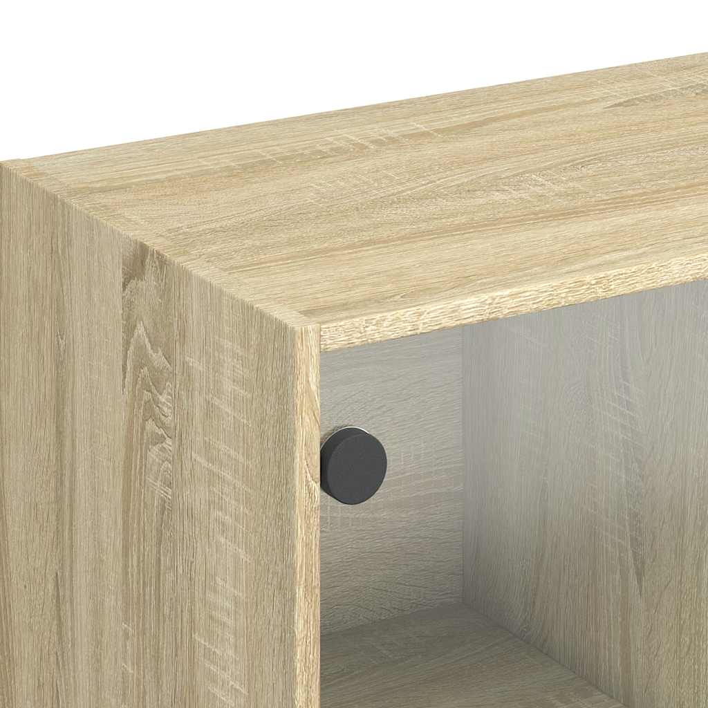 Bücherschrank mit Türen Weiß 204x37x75 cm Holzwerkstoff
