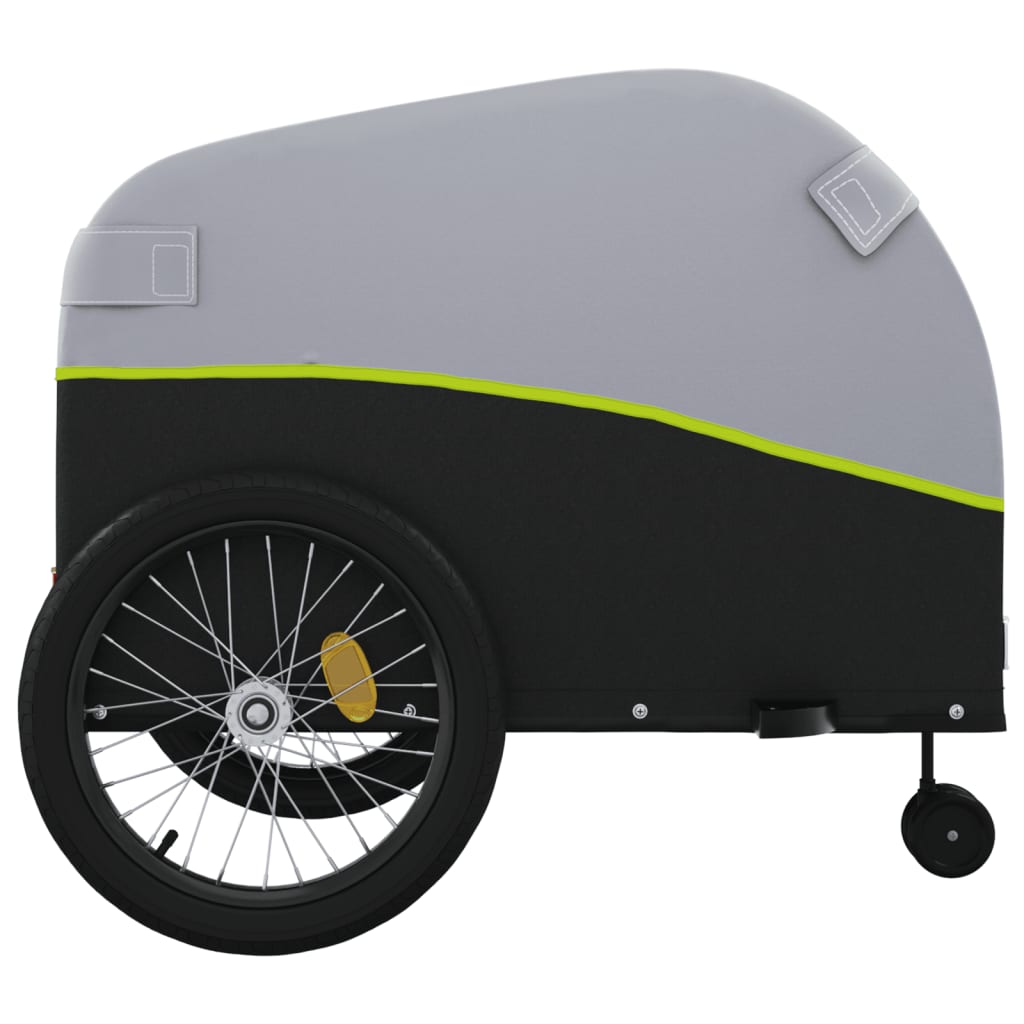 Fahrradanhänger Schwarz und Orange 30 kg Eisen