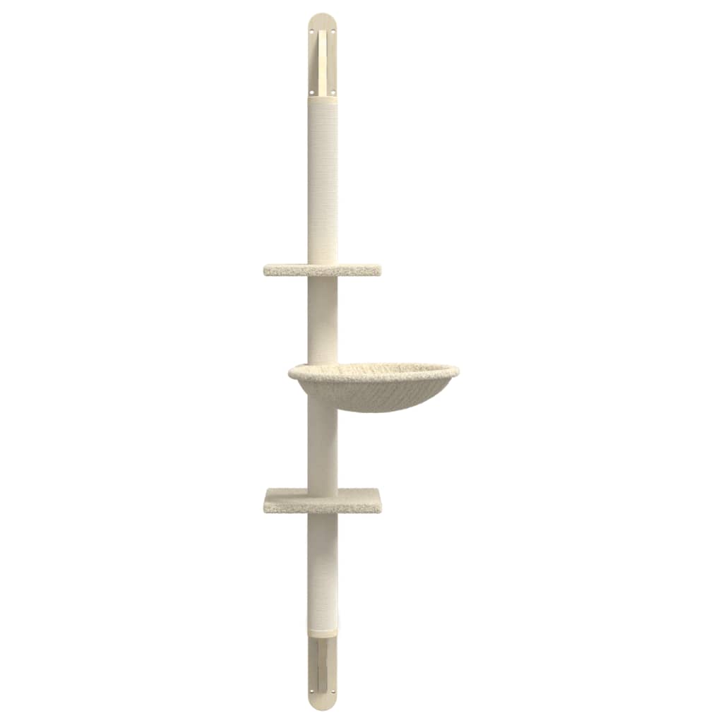 Kratzbaum mit Kratzsäule Wandmontage Creme 142,5 cm
