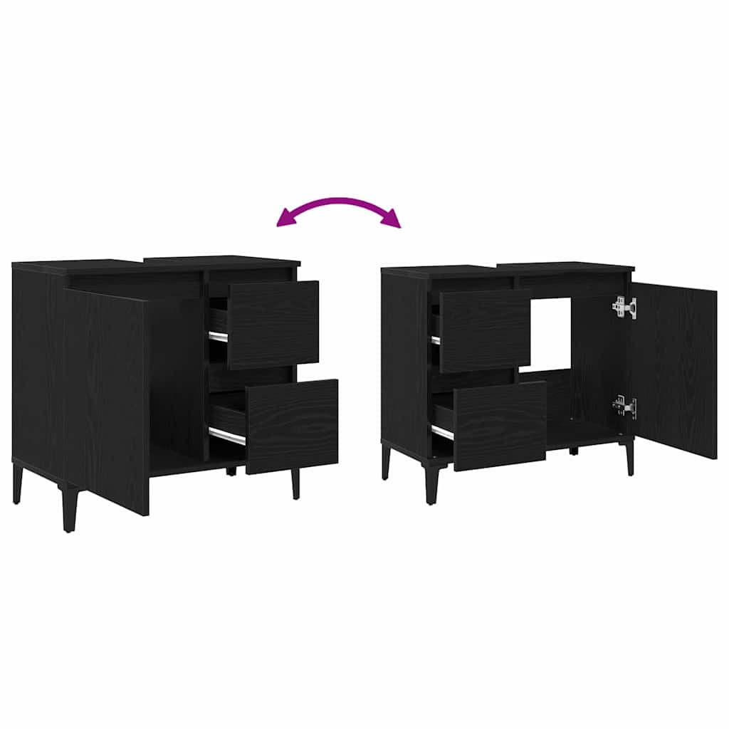 Badschrank Weiß 65x33x60 cm Holzwerkstoff