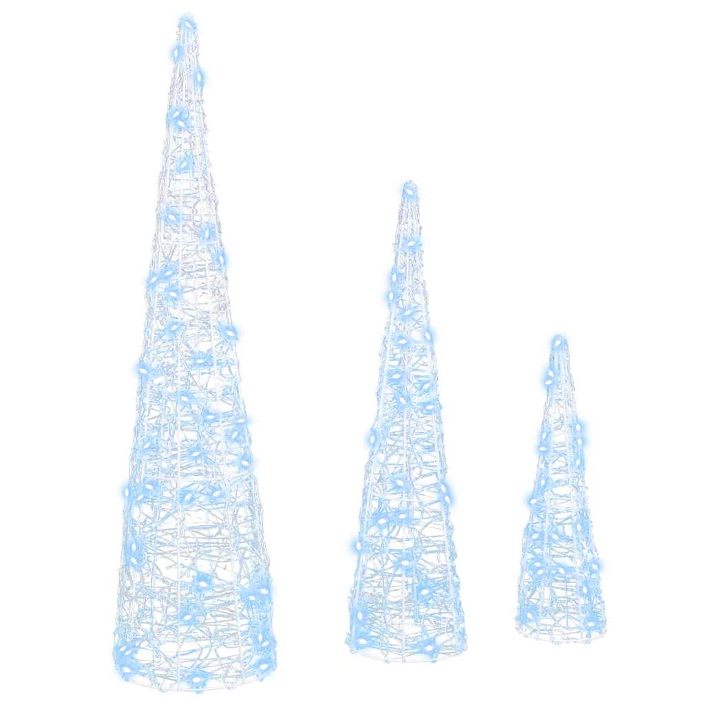 Weihnachtsbaum mit 90 LEDs 3 pcs Warmweiß 20 x 20 x 80 cm Acryl