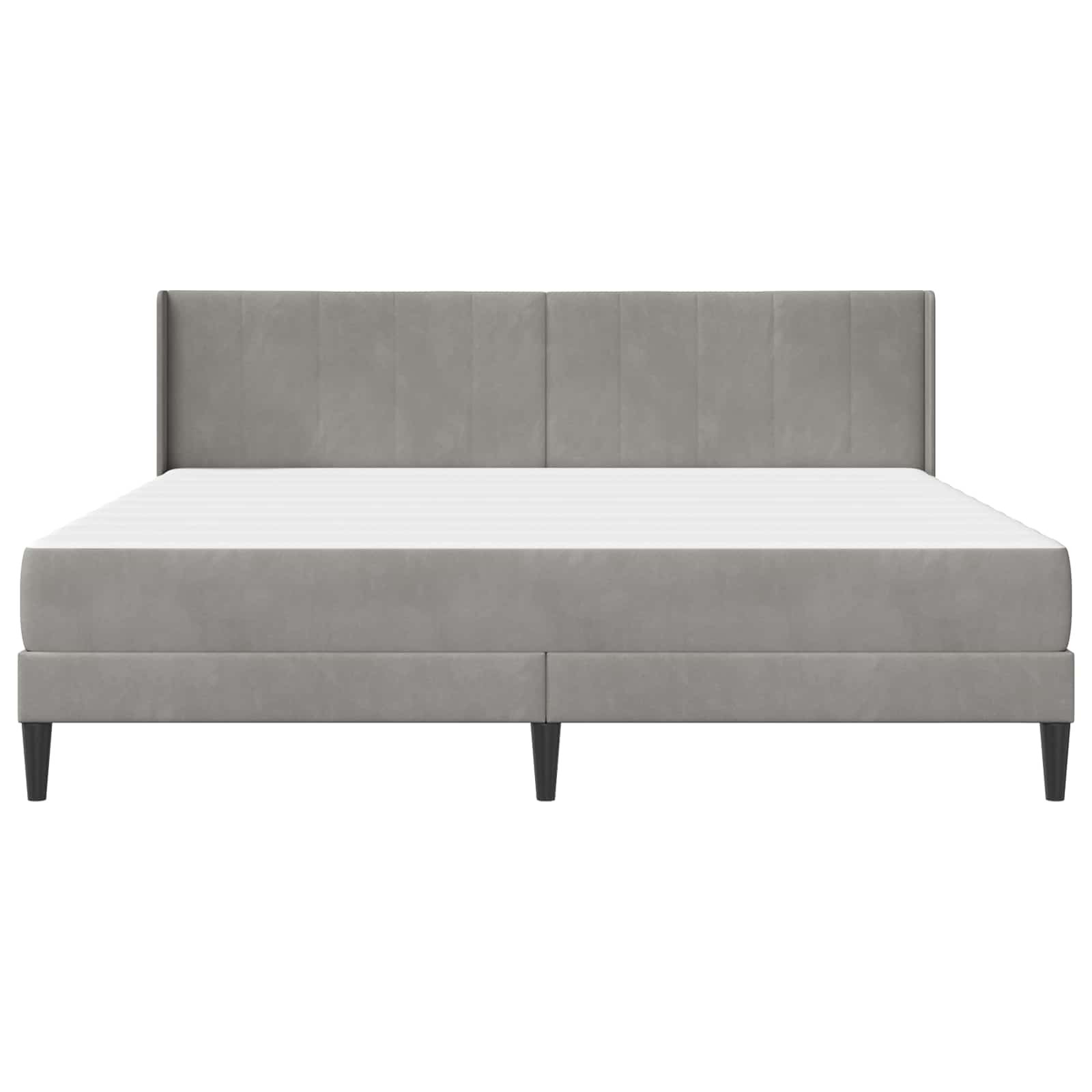 Bettgestell mit Matratze mit Kopfteil Hellgrau 80 x 200 cm Samt