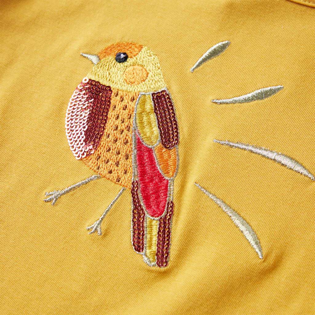Kinder-Langarmshirt Dunkles Ocker 128